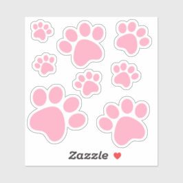 Pink Pawprint Aufkleber