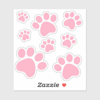 Pink Pawprint Aufkleber