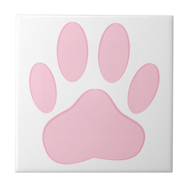 Pink Pawprint Fliese (Vorderseite)