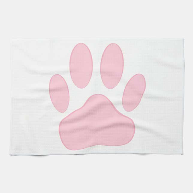 Pink Pawprint Handtuch (Horizontal)