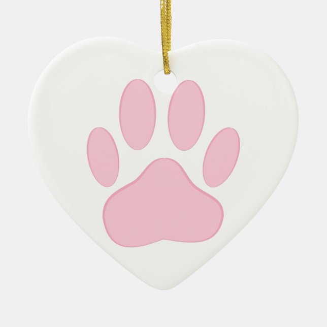 Pink Pawprint Keramik Ornament (Vorne)