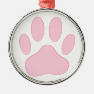 Pink Pawprint Ornament Aus Metall