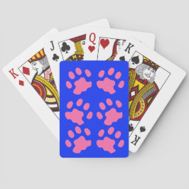 Pink Paws Blue Playing Cards Spielkarten