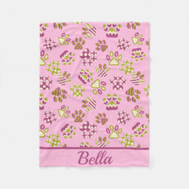 Pink Paws Pet Fleece Blanket