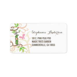 Pink Pea in einem Pod Girl Dusche Anschrift Labels Adressaufkleber
