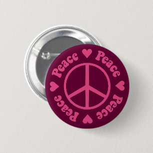 Pink Peace Button