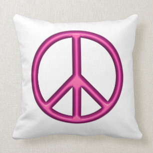 Pink Peace Sign Kissen