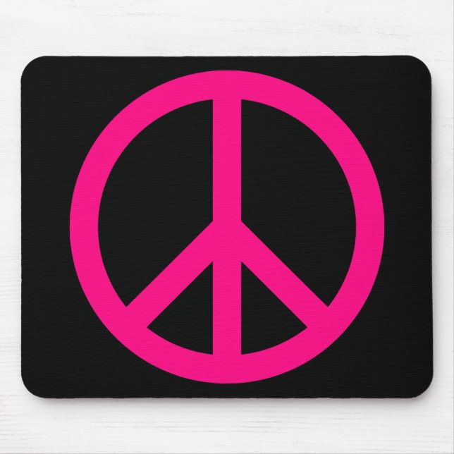 Pink Peace Sign Mousepad (Vorne)