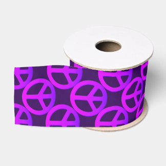 Pink Peace Sign Ribbon Ripsband
