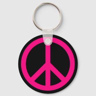 Pink Peace Sign Schlüsselanhänger