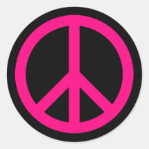 Pink Peace Sign Sticker