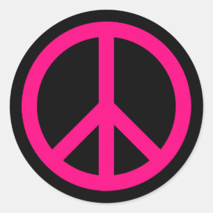 Pink Peace Sign Sticker