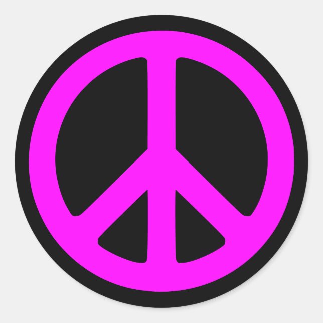 Pink Peace Symbol Stickers (Vorderseite)