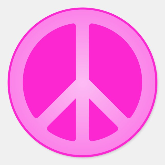 Pink Peace Symbol Stickers (Vorderseite)