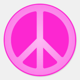 Pink Peace Symbol Stickers