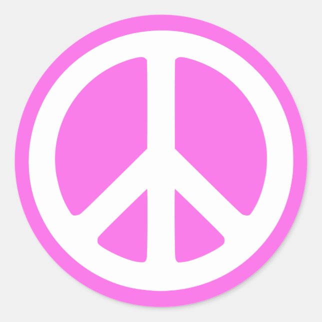 Pink Peace Symbol Stickers (Vorderseite)