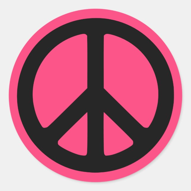 Pink Peace Symbol Stickers (Vorderseite)