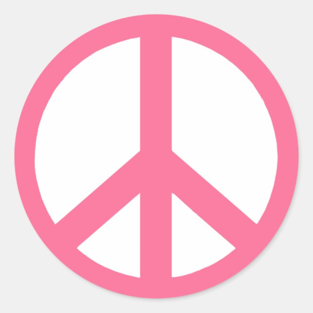 Pink Peace Symbol Stickers (Vorderseite)