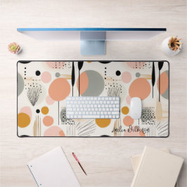 Pink Peach Ästhetik Modern Abstrakt Schreibtischunterlage