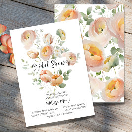 Pink Peach Blooms Bridal Dusche Einladung