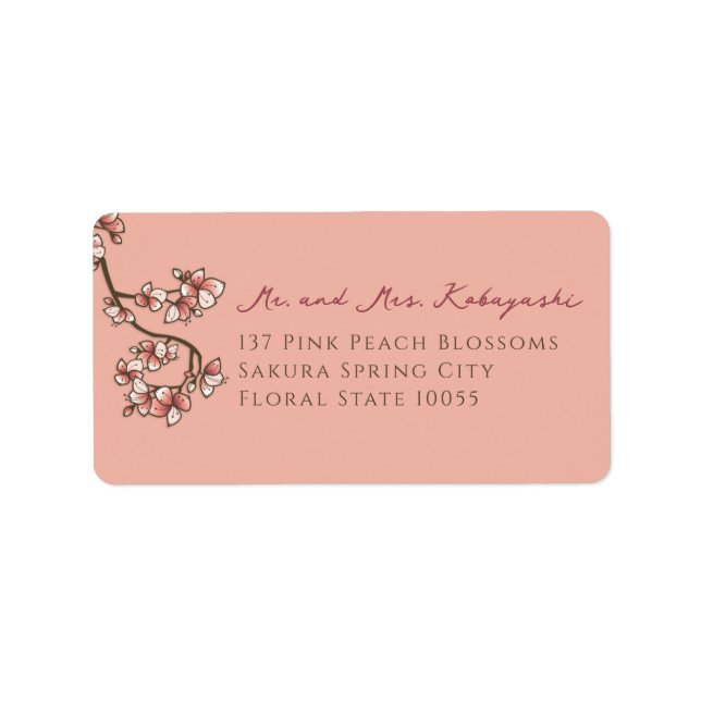 Pink Peach Blossom Blume Asiatische Hochzeitsrede (Vorne)