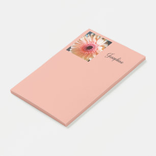 Pink Peach Blumen Personalisiert Post it Notes 4x6 Post-it Klebezettel