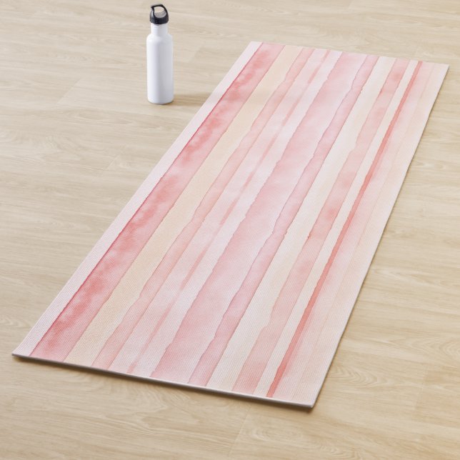Pink Peach Blush Stripes Yogamatte (Beispiel)