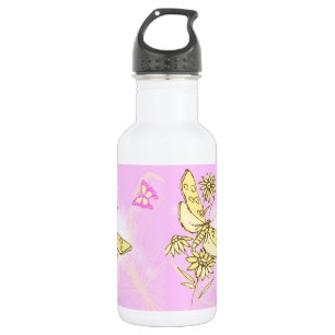 Pink Peach Butterfly Trinkflasche