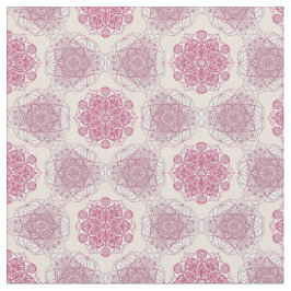 Pink Peach Geometry Mandala Fabric Stoff