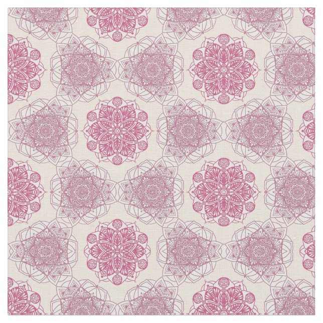 Pink Peach Geometry Mandala Fabric Stoff (Nahaufnahme)