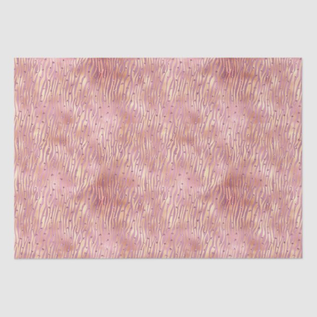 Pink Peach Glitzy Glitzern Sparkle Zebra Print Seidenpapier (Vorderseite)