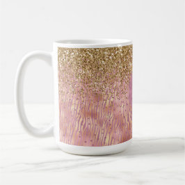 Pink Peach Glitzy Gold Glitzern Sparkasse Zebra Pr Kaffeetasse