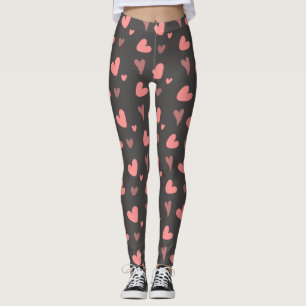 Pink Peach Hearts Leggings
