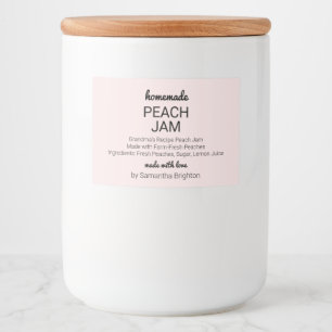 Pink Peach Jam Kitchen Pantry Mason Jar Canning Lebensmitteletikett
