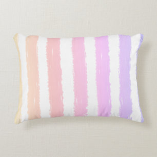 Pink Peach Lila Summer Stripes Dekokissen