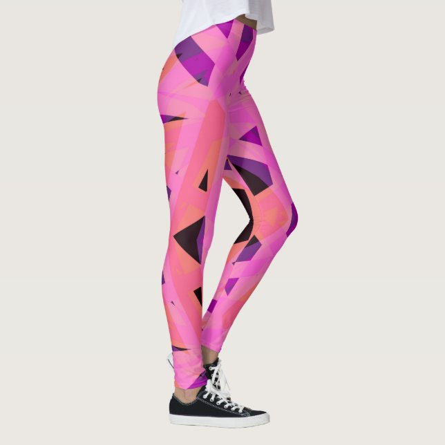 Pink Peach Lila Yoga Fitness Übung Valentine Leggings (Rechts)