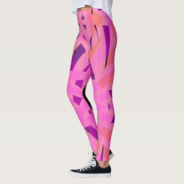 Pink Peach Lila Yoga Fitness Übung Valentine Leggings (Links)