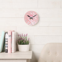Pink & Peach Pastel Spirals, Filigres & Blume