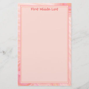 Pink Peach Pastel Spirals Girl Template Briefpapier