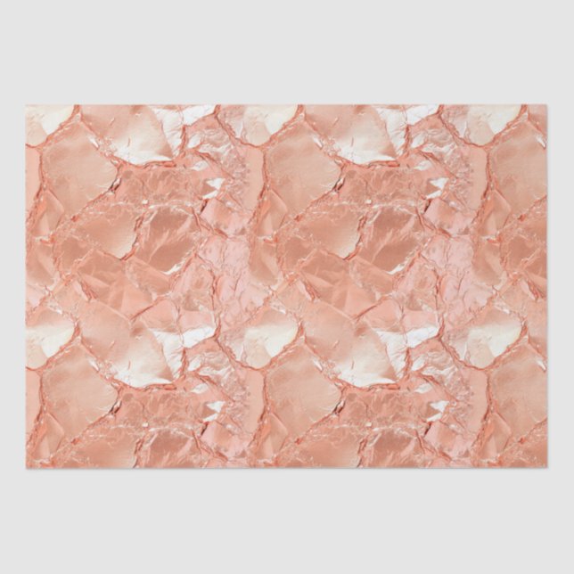 Pink Peach Rose Gold Glam Seidenpapier (Vorderseite)