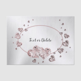 Pink Peach Shiny Hearts Geometrisches Elegant Seidenpapier