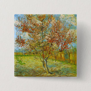 Pink Peach Tree in Blossom von Vincent van Gogh Button