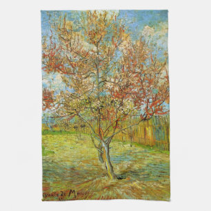 Pink Peach Tree in Blossom von Vincent van Gogh Küchentuch