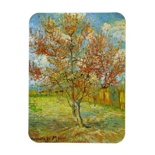 Pink Peach Tree in Blossom von Vincent van Gogh Magnet