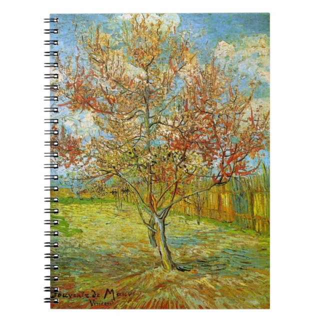Pink Peach Tree in Blossom von Vincent van Gogh Notizblock (Vorderseite)