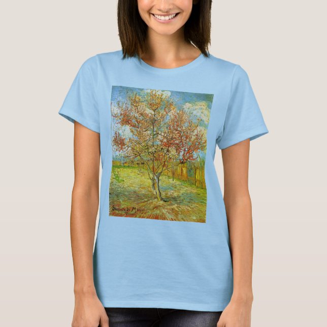 Pink Peach Tree in Blossom von Vincent van Gogh T-Shirt (Vorderseite)
