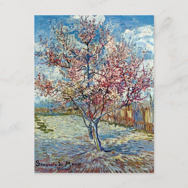 Pink Peach Tree Van Gogh Fine Art Postkarte (Vorderseite)