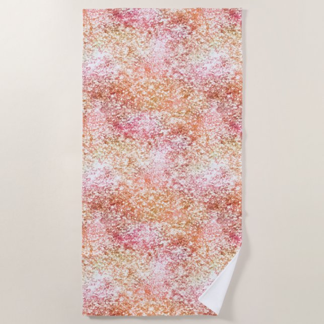 Pink Peach Unicorn Glitzer Strandtuch (Vorderseite)