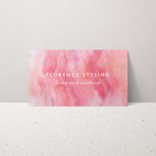 Pink Peach Wassercolor Haartrockner Makeup Stylist Visitenkarte