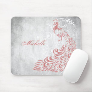 Pink Peacock Personalisiert Mousepad